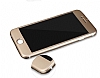Dafoni iPhone 6 Plus / 6S Plus Metal Kenarl Tempered Glass Premium Gold Kavisli Cam Ekran Koruyucu - Resim 2