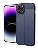 Dafoni Liquid Shield Premium iPhone 14 Pro Max Lacivert Silikon Klf