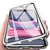 Dafoni Magnet Glass iPhone 11 360 Derece Koruma Cam Silver Klf - Resim: 1