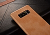 Dafoni Mobest Samsung Galaxy Note 8 Deri Krmz Rubber Klf - Resim 1