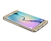 Dafoni Samsung Galaxy S6 Edge Curve Tempered Glass Premium Gold Cam Ekran Koruyucu - Resim: 1