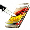 Dafoni Samsung Galaxy S7 Edge Curve Tempered Glass Premium Gold Cam Ekran Koruyucu - Resim 1