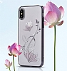 Devia Crystal Lotus iPhone X / XS Swarovski Tal Siyah Rubber Klf - Resim: 2