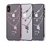 Devia Crystal Shell iPhone X / XS Swarovski Tal Siyah Rubber Klf - Resim 1