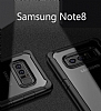 Eiroo Acrylic Hybrid Samsung Galaxy Note 8 Krmz Kenarl effaf Rubber Klf - Resim 6