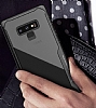 Eiroo Acrylic Hybrid Samsung Galaxy Note 9 Lacivert Kenarl effaf Rubber Klf - Resim: 5