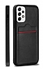 Eiroo AJ Serisi Samsung Galaxy A32 4G Kartlkl Siyah Deri Klf
