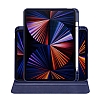 Eiroo Apple iPad Pro 11 (2021) Kalem Blmeli Dner Standl Mavi Klf - Resim: 6