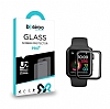 Eiroo Apple Watch 4 / Watch 5 Tempered Glass Premium Siyah Full Cam Ekran Koruyucu (44 mm)
