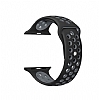 Eiroo Apple Watch / Watch 2 / Watch 3 Gri-Siyah Spor Kordon (42 mm)