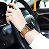 Eiroo Apple Watch / Watch 2 / Watch 3 Siyah Deri Kordon (42 mm) - Resim 1