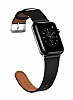 Eiroo Apple Watch / Watch 2 / Watch 3 Siyah Deri Kordon (42 mm) - Resim 2