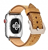 Eiroo Apple Watch / Watch 2 / Watch 3 Kahverengi Deri Kordon (42 mm) - Resim 2