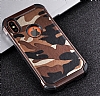 Eiroo Army iPhone X / XS Ultra Koruma Kahverengi Klf - Resim 2