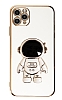Eiroo Astronot iPhone 11 Pro Max Standl Beyaz Silikon Klf