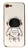 Eiroo Astronot iPhone 7 / 8 Standl Beyaz Silikon Klf