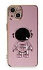 Eiroo Astronot iPhone 14 Plus Standl Mor Silikon Klf