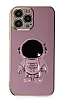 Eiroo Astronot iPhone 14 Pro Max Standl Mor Silikon Klf