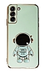 Eiroo Astronot Samsung Galaxy S21 Plus Standl Yeil Silikon Klf