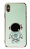Eiroo Astronot iPhone XS Max Standl Yeil Silikon Klf