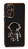 Eiroo Astronot OnePlus 9 Standl Siyah Silikon Klf