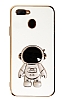 Eiroo Astronot Oppo A12 Standl Beyaz Silikon Klf
