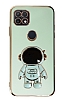 Eiroo Astronot Oppo A15 / A15s Standl Yeil Silikon Klf