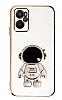 Eiroo Astronot Oppo A76 Standl Beyaz Silikon Klf