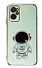 Eiroo Astronot Oppo A76 Standl Yeil Silikon Klf
