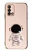 Eiroo Astronot Oppo A74 4G Standl Pembe Silikon Klf