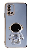 Eiroo Astronot Oppo A74 4G Standl Mavi Silikon Klf