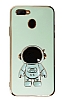 Eiroo Astronot Oppo AX7 Standl Yeil Silikon Klf