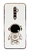 Eiroo Astronot Oppo Reno2 Z Standl Beyaz Silikon Klf