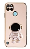 Eiroo Astronot Realme C21Y Standl Pembe Silikon Klf
