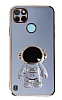 Eiroo Astronot Realme C25Y Standl Mavi Silikon Klf