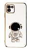 Eiroo Astronot Samsung Galaxy A03 Standl Beyaz Silikon Klf