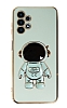 Eiroo Astronot Samsung Galaxy A13 Standl Yeil Silikon Klf