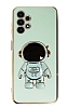 Eiroo Astronot Samsung Galaxy A23 Standl Yeil Silikon Klf