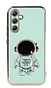 Eiroo Astronot Samsung Galaxy A14 4G Standl Yeil Silikon Klf