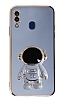 Eiroo Astronot Samsung Galaxy A20 / A30 Standl Mavi Silikon Klf