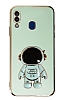 Eiroo Astronot Samsung Galaxy A20 / A30 Standl Yeil Silikon Klf