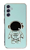 Eiroo Astronot Samsung Galaxy A24 4G Standl Yeil Silikon Klf