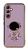 Eiroo Astronot Samsung Galaxy A34 Standl Mor Silikon Klf