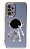 Eiroo Astronot Samsung Galaxy A73 Standl Mavi Silikon Klf