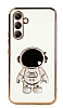 Eiroo Astronot Samsung Galaxy A54 Standl Beyaz Silikon Klf