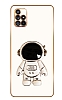 Eiroo Astronot Samsung Galaxy A71 Standl Beyaz Silikon Klf