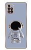 Eiroo Astronot Samsung Galaxy A71 Standl Mavi Silikon Klf