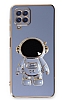 Eiroo Astronot Samsung Galaxy A22 4G Standl Mavi Silikon Klf