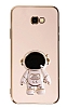 Eiroo Astronot Samsung Galaxy J4 Plus Standl Pembe Silikon Klf