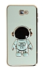 Eiroo Astronot Samsung Galaxy J7 Prime/J7 Prime 2 Standl Yeil Silikon Klf